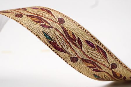 Vintage Blattrebe Jacquardband_AI-KN